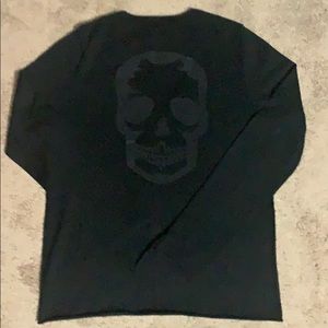 Zadig & Voltaire black v-neck sweater w skull